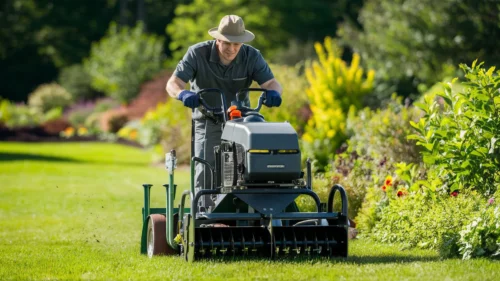 Core Aeration in Springtime in Perth
